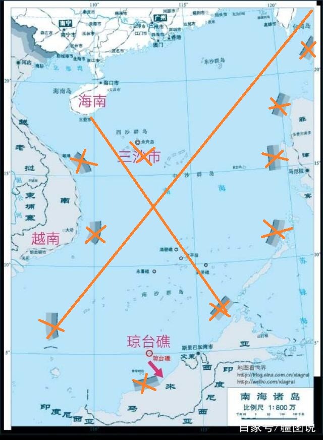 Vị trí của bãi cạn Luconia Breakers (Quỳnh Đài Tiêu) nằm rất gần bờ biển, sâu trong vùng đặc quyền kinh tế của Malaysia (Ảnh: Sina). Vị trí của bãi cạn Luconia Breakers (Quỳnh Đài Tiêu) nằm rất gần bờ biển, sâu trong vùng đặc quyền kinh tế của Malaysia (Ảnh: Sina).