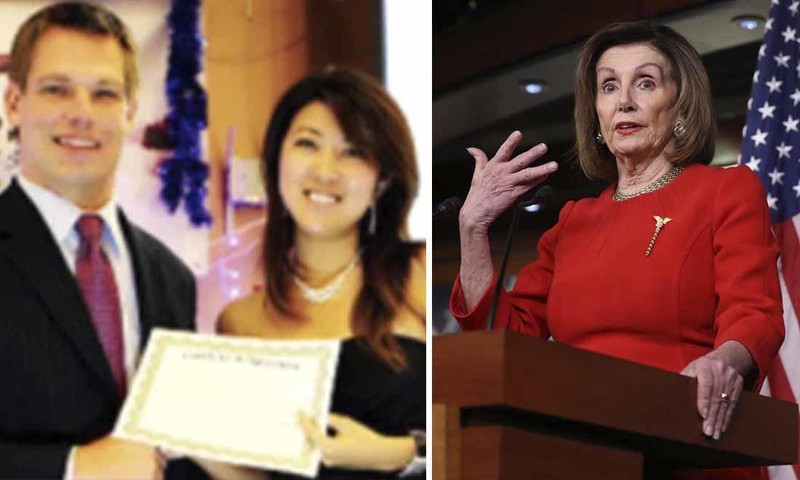 Bà Nancy Pelosi, Chủ tịch Hạ nghị viện lên tiếng bảo vệ ông Eric Svalwell (Ảnh: NTD). Bà Nancy Pelosi, Chủ tịch Hạ nghị viện lên tiếng bảo vệ ông Eric Svalwell (Ảnh: NTD).