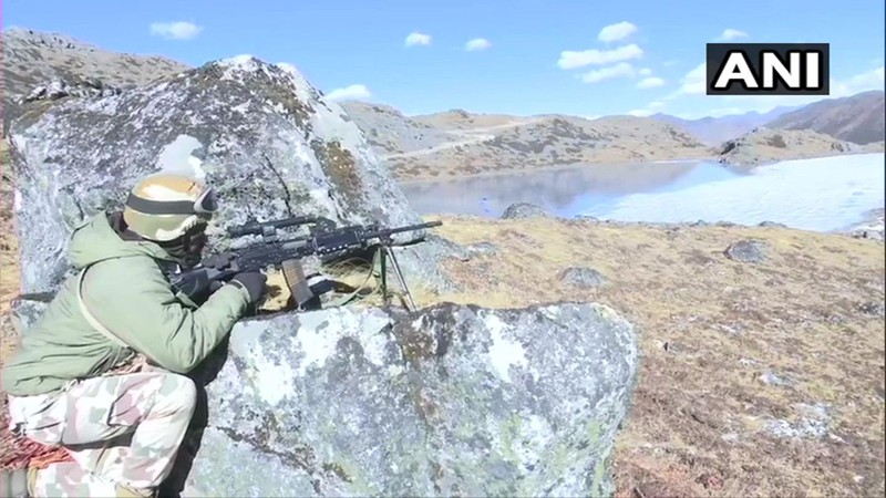 Lính Ấn Độ bố trí ở một chốt ở khu vực tranh chấp ven hồ Pangong (Ảnh: ANI). Lính Ấn Độ bố trí ở một chốt ở khu vực tranh chấp ven hồ Pangong (Ảnh: ANI).