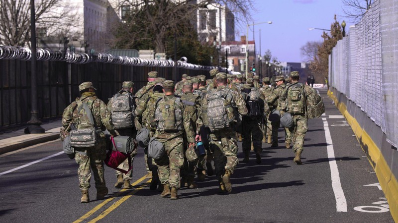25 ngàn lính Vệ binh Quốc gia được điều từ các bang khác về Washington để bảo vệ Lễ nhậm chức của ông Joe Biden (Ảnh: AP). 25 ngàn lính Vệ binh Quốc gia được điều từ các bang khác về Washington để bảo vệ Lễ nhậm chức của ông Joe Biden (Ảnh: AP).