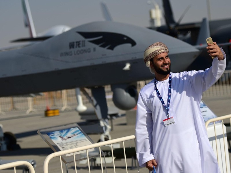 UAV Wing Loong tại Hội chợ hàng không quốc tế Dubai (Ảnh: Dwnews).