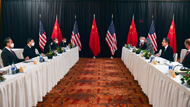Cuộc Đối thoại chiến lược Mỹ - Trung lần đầu tiên dưới thời chính quyền Joe Biden tại Alaska kết thúc mà không có kết quả (Ảnh: AP). Cuộc Đối thoại chiến lược Mỹ - Trung lần đầu tiên dưới thời chính quyền Joe Biden tại Alaska kết thúc mà không có kết quả (Ảnh: AP).