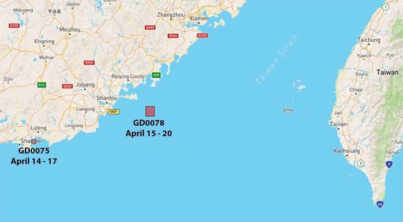 Khu vực PLA tiến hành tập trận bắn đạn thật từ 15 đến 20/4 (Ảnh: substack).