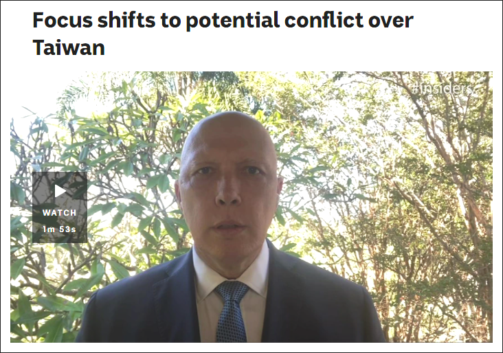 Trung Quốc tức giận trước phát biểu của ông Dutton trên đài ABC về vấn đề Đài Loan (Ảnh: Guancha).