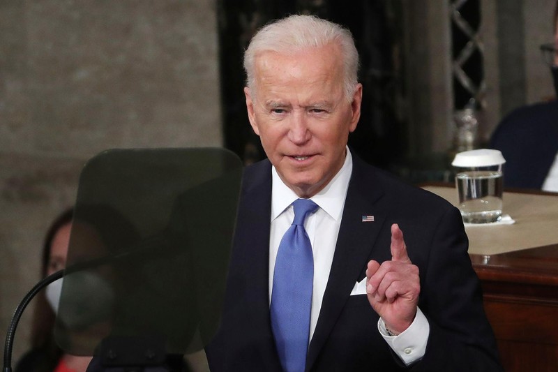 Ông Joe Biden hôm 28/4 phát biểu trước Quốc hội, coi Trung Quốc là đối thủ cạnh tranh chính (Ảnh: AP). Ông Joe Biden hôm 28/4 phát biểu trước Quốc hội, coi Trung Quốc là đối thủ cạnh tranh chính (Ảnh: AP).