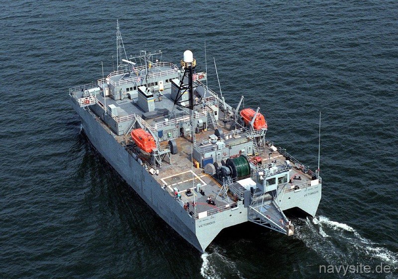 Tàu trinh sát biển USNS Victorious của Mỹ (Ảnh:navysite). Tàu trinh sát biển USNS Victorious của Mỹ (Ảnh:navysite).