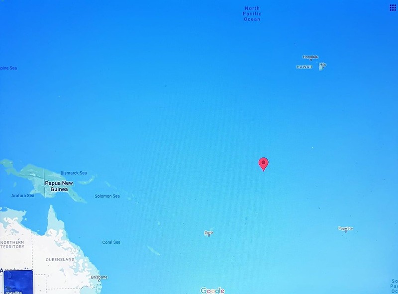 Kiribati án ngữ bị trí chiến lược quan trọng giữa Australia và Hawaii của Mỹ (Ảnh: Google Map). Kiribati án ngữ bị trí chiến lược quan trọng giữa Australia và Hawaii của Mỹ (Ảnh: Google Map).
