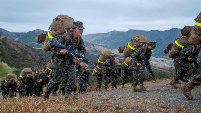 Thủy quân Lục chiến Mỹ huấn luyện (Ảnh: Brookings Institution).