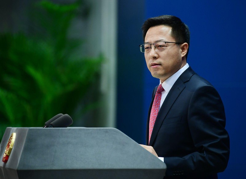 Người phát ngôn Bộ Ngoại giao Trung Quốc Triệu Lập Kiên phê phán Nhật Bản nhiều lần can thiệp thô bạo vào công việc nội bộ của Trung Quốc và sử dụng “thuyết đe dọa từ Trung Quốc” (Ảnh: THX).