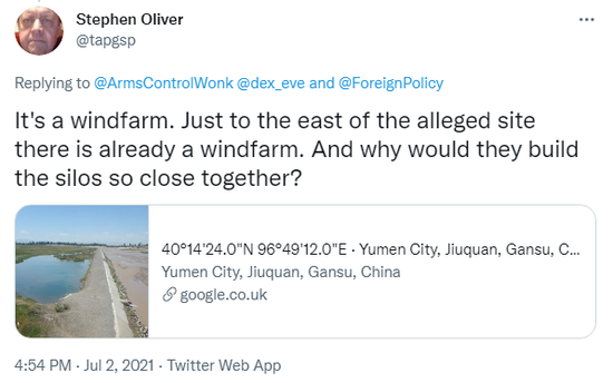 Ý kiến một cư dân mạng nước ngoài: Nơi này là một bãi turbin điện. Đã có một bãi turbin điện gió ở phía đông của địa điểm liên quan. Tại sao họ lại xây dựng các giếng phóng gần như vậy?