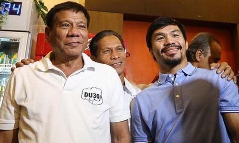 Hai ông Duterte và Pacquiao từng là chiến hữu thân thiết trong đảng cầm quyền PDP-Laban (Ảnh: Rapler). Hai ông Duterte và Pacquiao từng là chiến hữu thân thiết trong đảng cầm quyền PDP-Laban (Ảnh: Rapler).