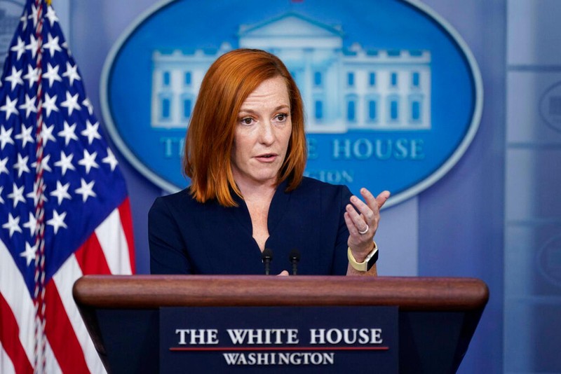 Người phát ngôn Nhà Trắng Jen Psaki hôm 27/9 bác bỏ việc trả tự do và để Mạnh Vãn Chu về Trung Quốc là một cuộc &quot;trao đổi tù nhân&quot; (Ảnh: Dwnews).