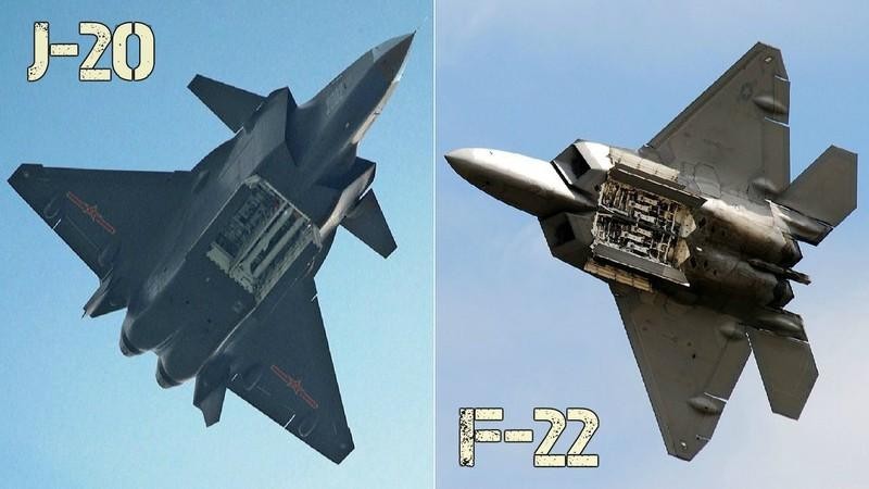 So sánh hình dạng J-20 và F-22 (Ảnh: Military Watch). So sánh hình dạng J-20 và F-22 (Ảnh: Military Watch).