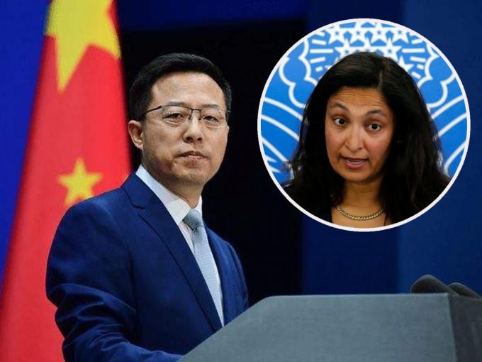 Người phát ngôn Bộ Ngoại giao Trung Quốc Triệu Lập Kiên phản ứng mạnh mẽ trước việc Mỹ bổ nhiệm bà Uzra giữ chức Điều phối viên đặc biệt về vấn đề Tây Tạng (Ảnh: Nownews).