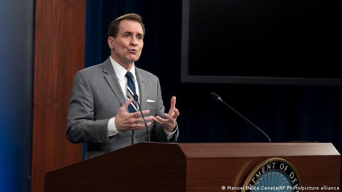 Người phát ngôn Lầu Năm Góc John Kirby hôm 24/1 tuyên bố Bộ trưởng Quốc phòng Lloyd Austin đã báo động đưa 8.500 quân tới Đông Âu (Ảnh: AP).