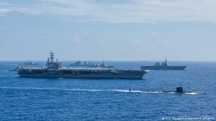 Hải quân 4 nước Mỹ, Nhật, Australia và Ấn Độ tập trận trên biển (Ảnh: U.S Navy).