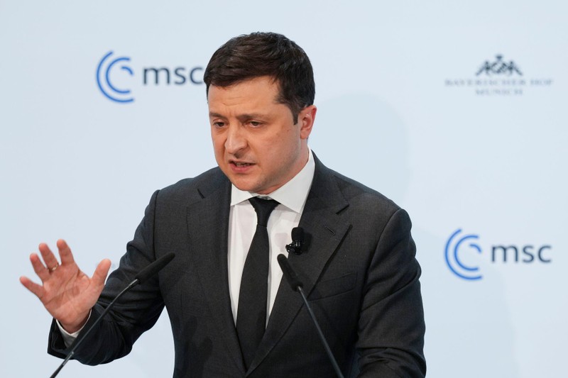 Tổng thống Ukraine Zelensky phát biểu tại Hội nghị An ninh Munich hôm 19/2 (Ảnh: AP). Tổng thống Ukraine Zelensky phát biểu tại Hội nghị An ninh Munich hôm 19/2 (Ảnh: AP).