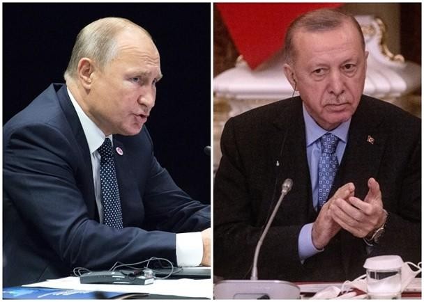 Ngày 17/3, Tổng thống Nga Putin và Tổng thống Thổ Nhĩ Kỳ Erdogan đã có cuộc điện đàm, trọng tâm là cuộc khủng hoảng Nga-Ukraine hiện nay (Ảnh: Đông Phương).
