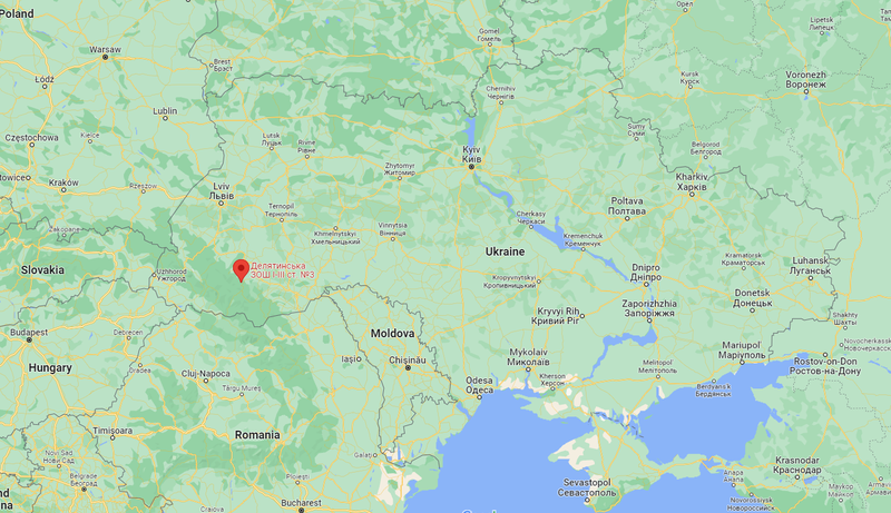 Vị trí xảy ra vụ tấn công nằm gần biên giới Ukraine với Romania và Hungary (Ảnh: The Drive).