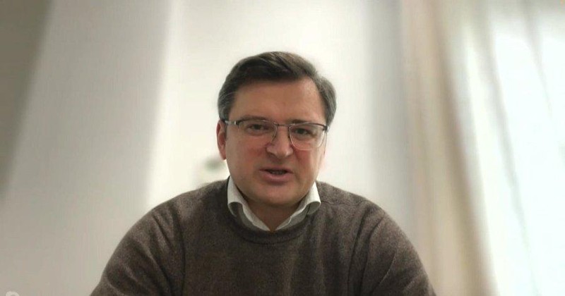 Ông Kuleba khi trả lời phỏng vấn trong chương trình Meet the Press của NBC. Ông Kuleba khi trả lời phỏng vấn trong chương trình Meet the Press của NBC.