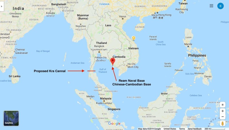 Căn cứ Ream án ngữ vị trí quan trọng trên tuyến vận tải biển trong tương lai khi kênh đào Kra hoàn thành. Căn cứ Ream án ngữ vị trí quan trọng trên tuyến vận tải biển trong tương lai khi kênh đào Kra hoàn thành.