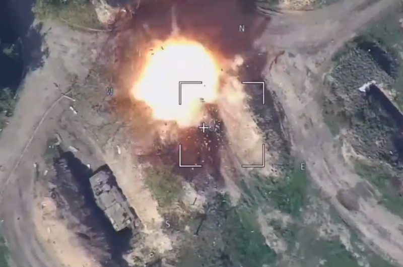 Một vụ tấn công mục tiêu của Lancet (Ảnh: Telegram).