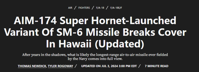 TheWarzone đưa tin về sự xuất hiện của tên lửa AIM-174. truyen thong My dua tin.png