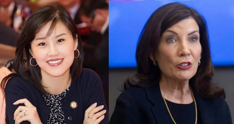 Linda Sun, Phó văn phòng của Thống đốc New York Kathy Hochul (phải). Ảnh: Thethaiger. Hochul va Sun.png