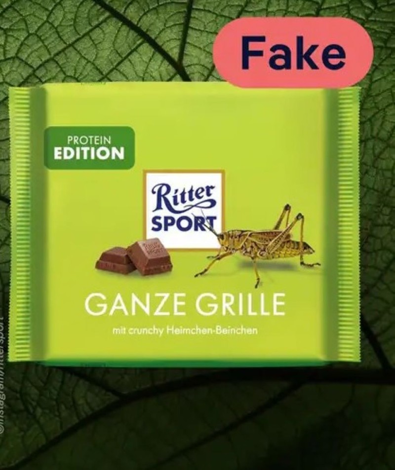 Tin giả về loại chocolate nhân dế dùng cho các vận động viên. Ảnh: Deutsche Welle. Anh gia 1.jpg