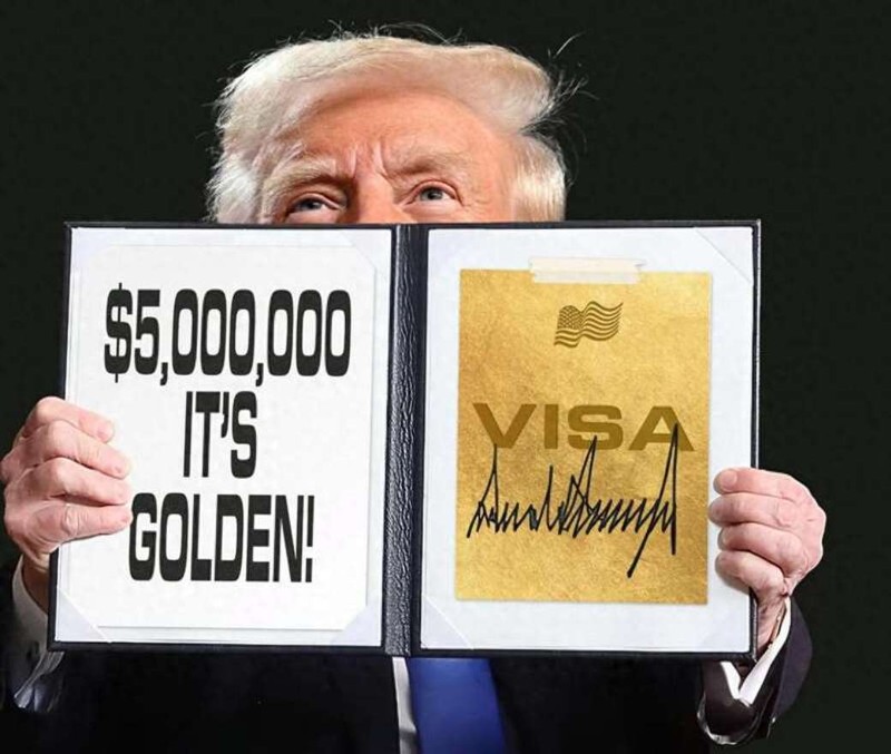 Chương trình "thẻ vàng Visa" của ông Trump đang thu hút sự quan tâm của người giàu nhiều nước. Ảnh: 6park.