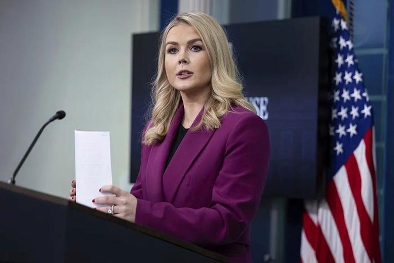 Thư ký báo chí Nhà Trắng Caroline Leavitt. Ảnh: VCG. Caroline Leavitt.jpg