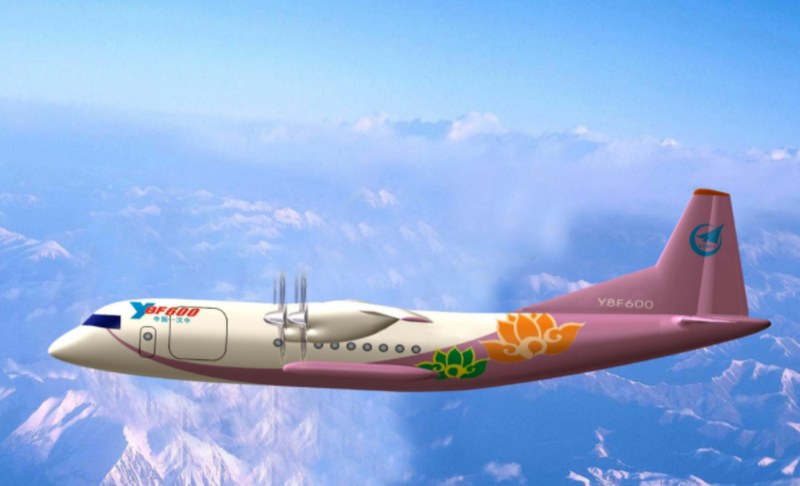 Máy bay vận tải Y-8, nguyên mẫu để cải tiến thành HY-60. Ảnh: Sohu. Cai tien tu Y-8.png