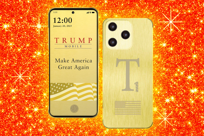 Mặt trước và mặt sau của T1 Phone. Ảnh: Sohu. trump-phone.png