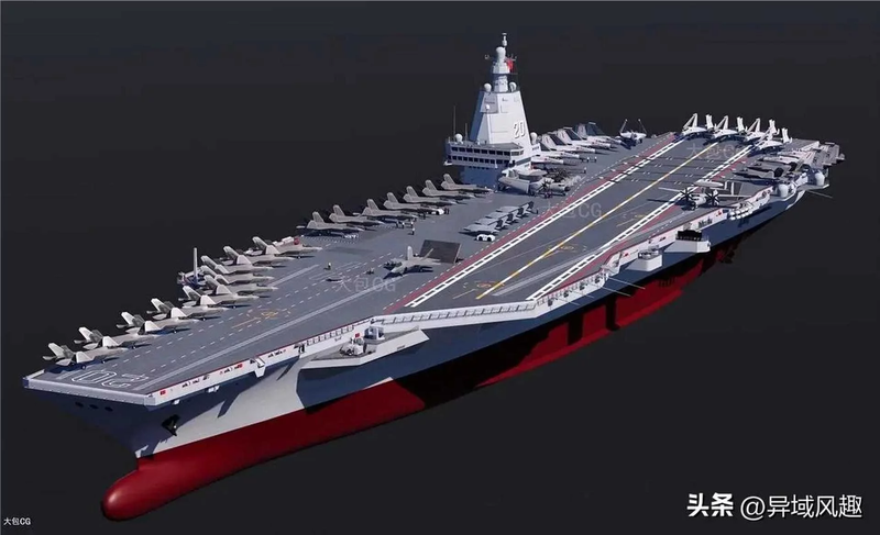 Hình ảnh tàu sân bay Type 004 do máy tính dựng lên. Ảnh: Toutiao. 