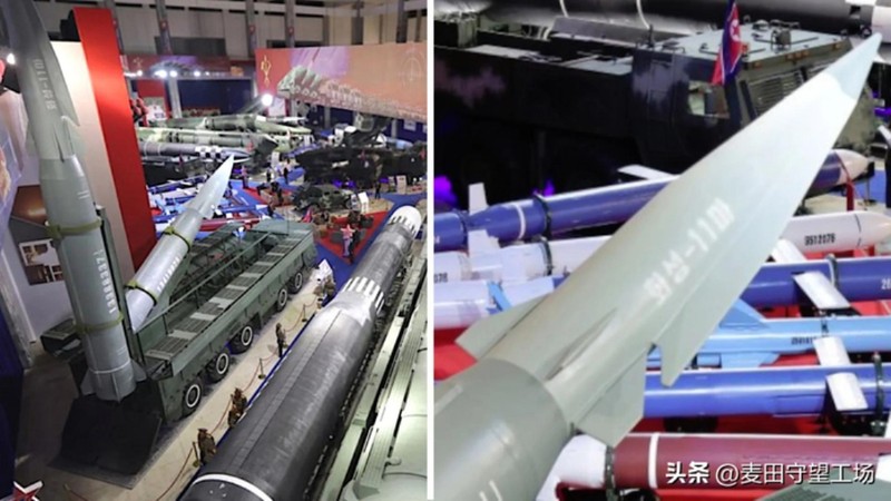 Tên lửa “Hwasong-11Ma” với đầu đạn lướt lần đầu tiên được Triều Tiên trưng bày. Ảnh: Sina.