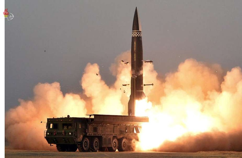 Tên lửa Hwasong-11A của Triều Tiên được phát triển dựa trên mẫu tên lửa Iskander của Nga. Ảnh: KCNA. Hwasong-11A.png