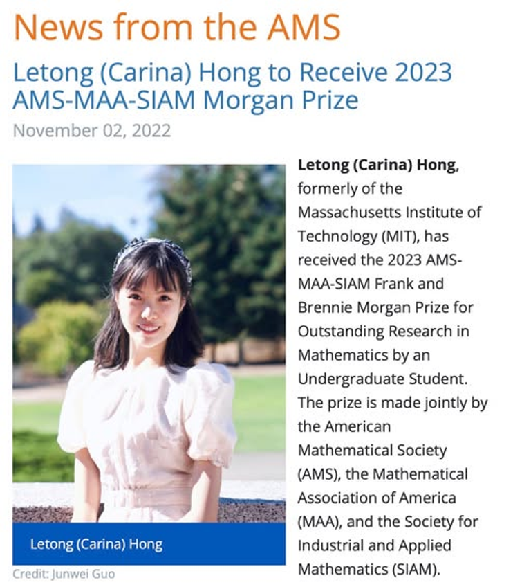 Carina Hong được trao Giải thưởng Frank & Brennie Morgan (2023). Ảnh: ARM. Nhan giai thuong.png