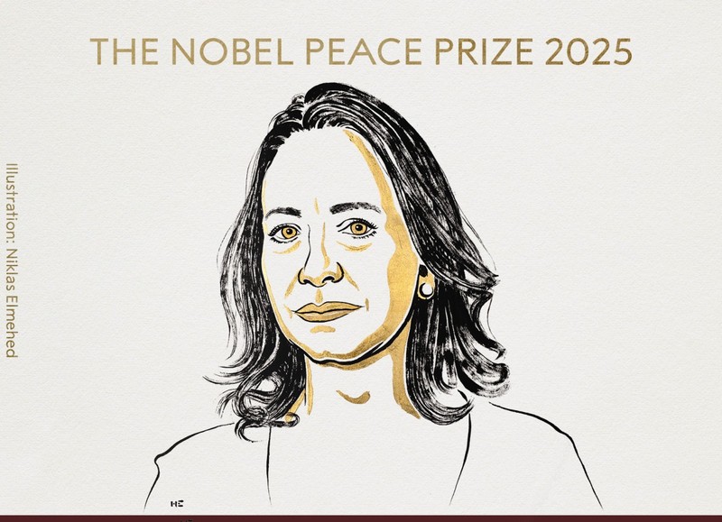 María Corina Machado, nữ chính trị gia Venezuela, chủ nhân Giải Nobel Hòa bình 2025. Ảnh: Dotdotnews