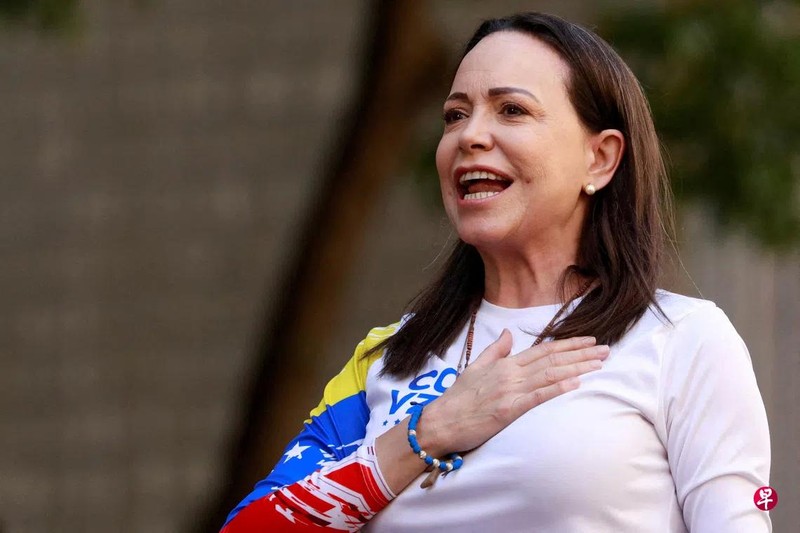 María Corina Machado. Ảnh: Zaobao, Ba Machado nhan giai.jpg