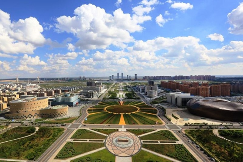 Quận Kangbashi, thành phố Ordos. Ảnh: Xinhua. Kangbashi.jpg