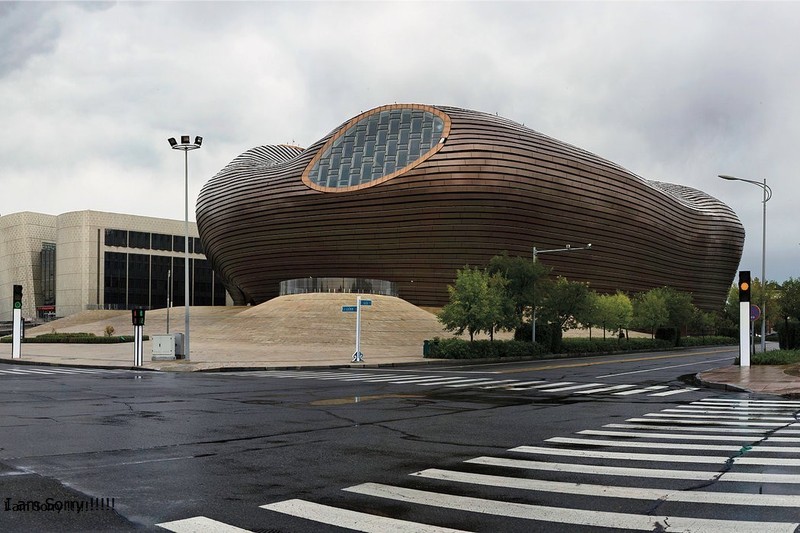 Một nhà hát, kiến trúc đẹp ở Ordos. Ảnh: Sina. Thanh pho ma 1.jpg