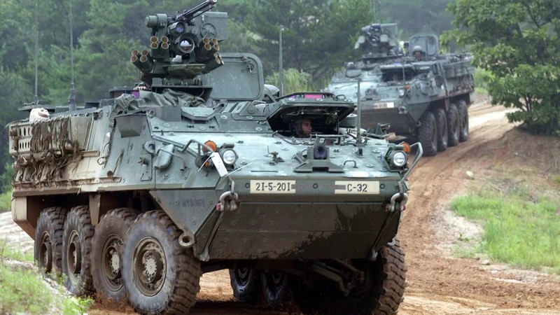 Xe thiết giáp chở quân M1126 Stryker trong gói viện trợ quân sự cho Ukraine. Ảnh Forbes. Xe thiết giáp chở quân M1126 Stryker trong gói viện trợ quân sự cho Ukraine. Ảnh Forbes.