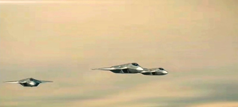 Ảnh video cung cấp manh mối về thiết kế của các máy bay chiến đấu mới. Ảnh: Weibo