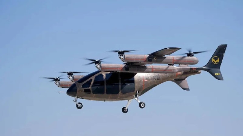 Taxi eVTOL AE-200 của Aerofugia thuộc công ty sản xuất ô tô Geely. Ảnh Geely/Weibo.