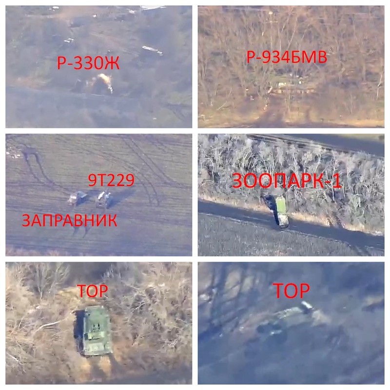 Những phương tiện chiến đấu của hệ thống phòng không Nga, được camera của UAV trinh sát Ukraine ghi lại. Ảnh video &quot;Flight Club&quot;