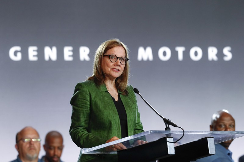 Giám đốc điều hành Mary Barra phát biểu trong buổi khai mạc các cuộc đàm phán hợp đồng với United Auto worker vào ngày 16/7/ 2019, tại Detroit. Ảnh AP / Paul Sancya.