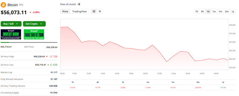 Giá trị Bitcoin trong 24 giờ qua (Ảnh: Coin Desk) Capture.PNG