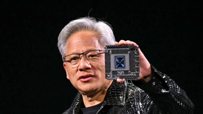 CEO của Nvidia Jensen Huang có bài phát biểu quan trọng tại Triển lãm Điện tử Tiêu dùng (CES) ở Las Vegas, Nevada, vào ngày 6 tháng 1. Ảnh: SCMP.