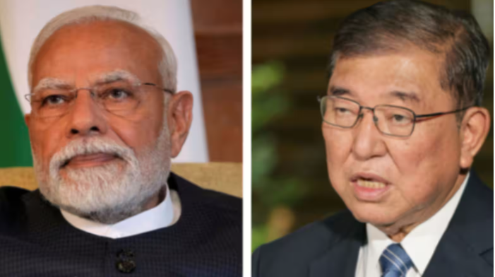 Thủ tướng Ấn Độ Narendra Modi và người đồng cấp Nhật Bản Shigeru Ishiba. Ảnh: Nikkei Asia. Capture.PNG