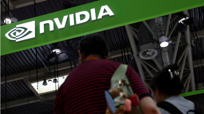 Gian hàng của Nvidia tại Triển lãm chuỗi cung ứng quốc tế Trung Quốc ở Bắc Kinh. Ảnh: Nikkei Asia. Capture.PNG